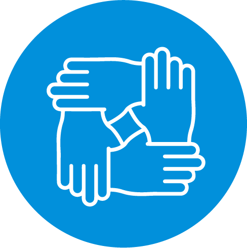 interlocking hands icon
