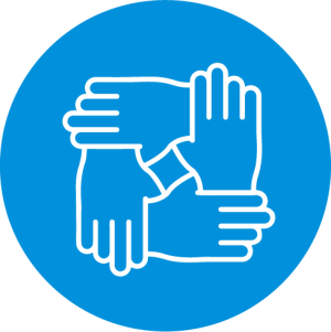 interlocking hands icon