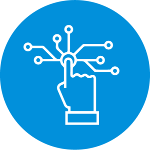hand touching circuit board icon